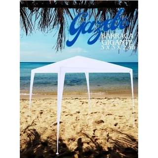 Tenda Gazebo 3,0 Metros Barraca Montável Camping Eventos Praia Branca Verão Portátil Resistente em Oferta na Shopee