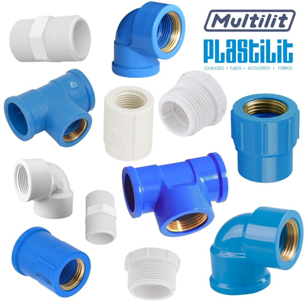 Conexões de Água 3/4 Roscáveis - 25mm (AZUL) Cotovelo Curva 90 ...