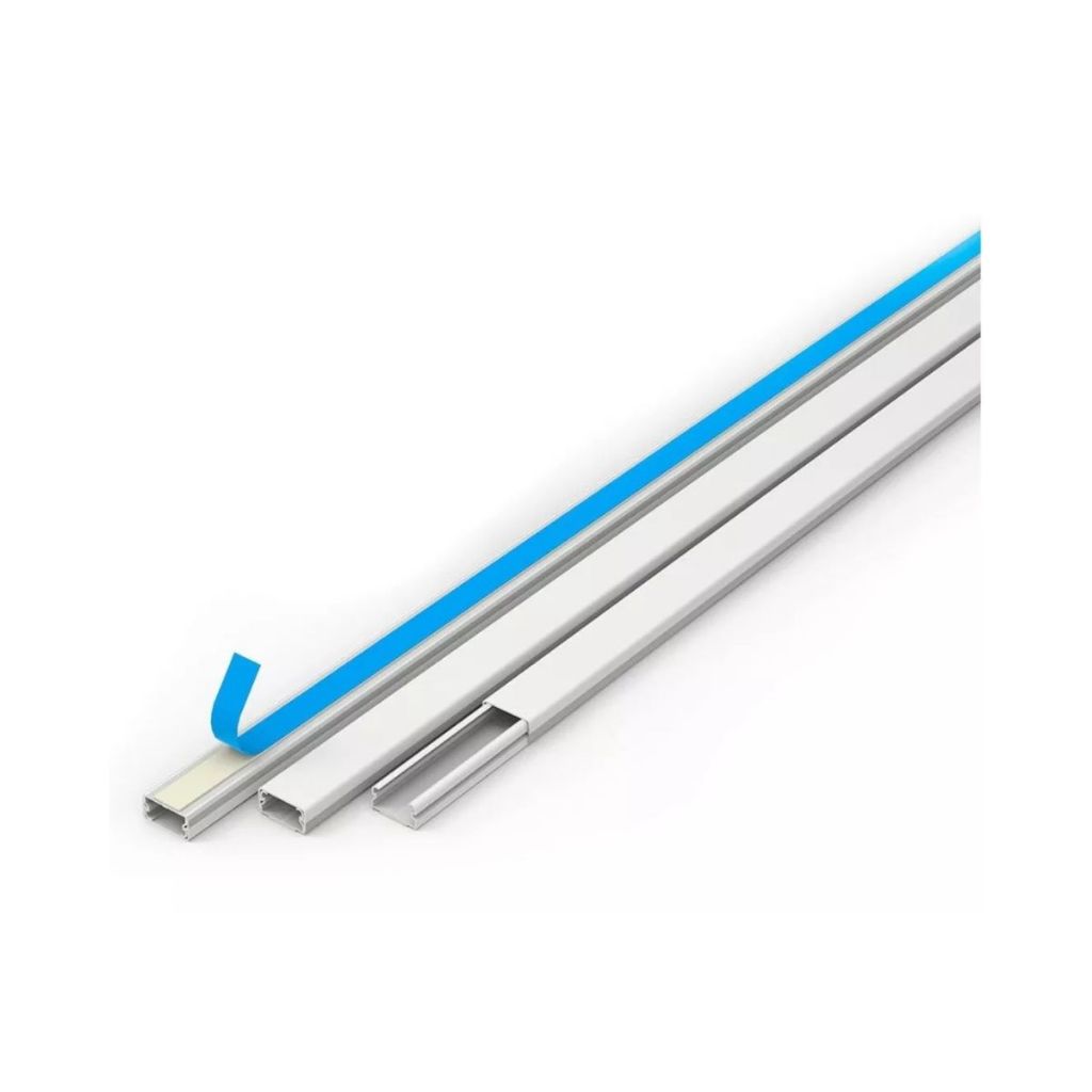 Kit 6 Canaletas Branca Pvc S/divisória 20x10 Esconde Fio 1m | Shopee Brasil