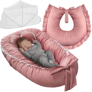 Kit bebe Ninho Redutor de berço com Mosquiteiro protetor + almofada Amamentar em Oferta na Shopee