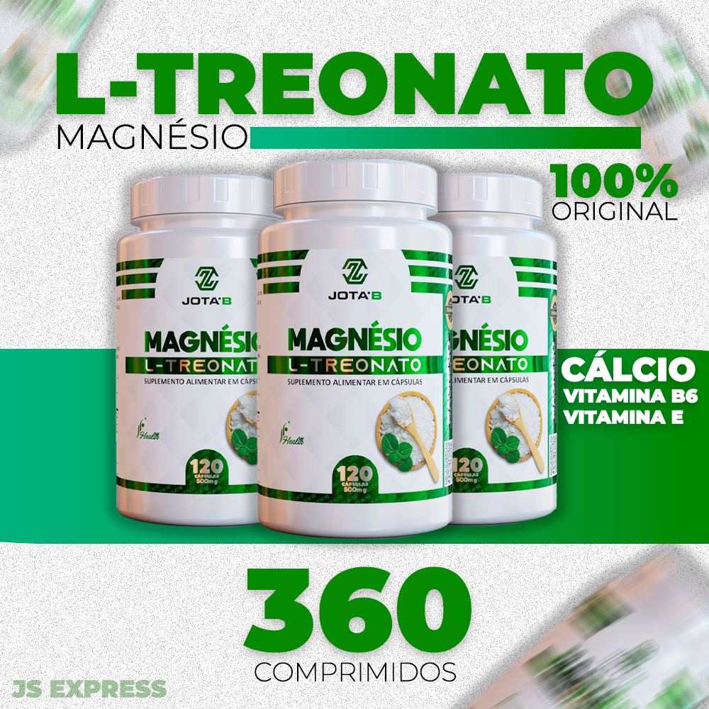 Magnésio L-Treonato 120 Cápsulas 500mg | Saúde Cerebral e Cognitiva ...