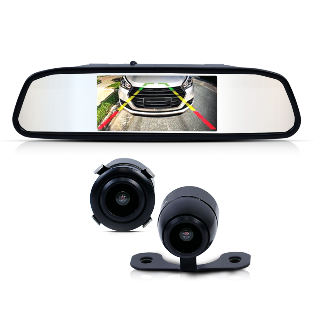 Retrovisor E Monitor Com Tela Lcd + Câmera Ré Multifunção | Shopee Brasil
