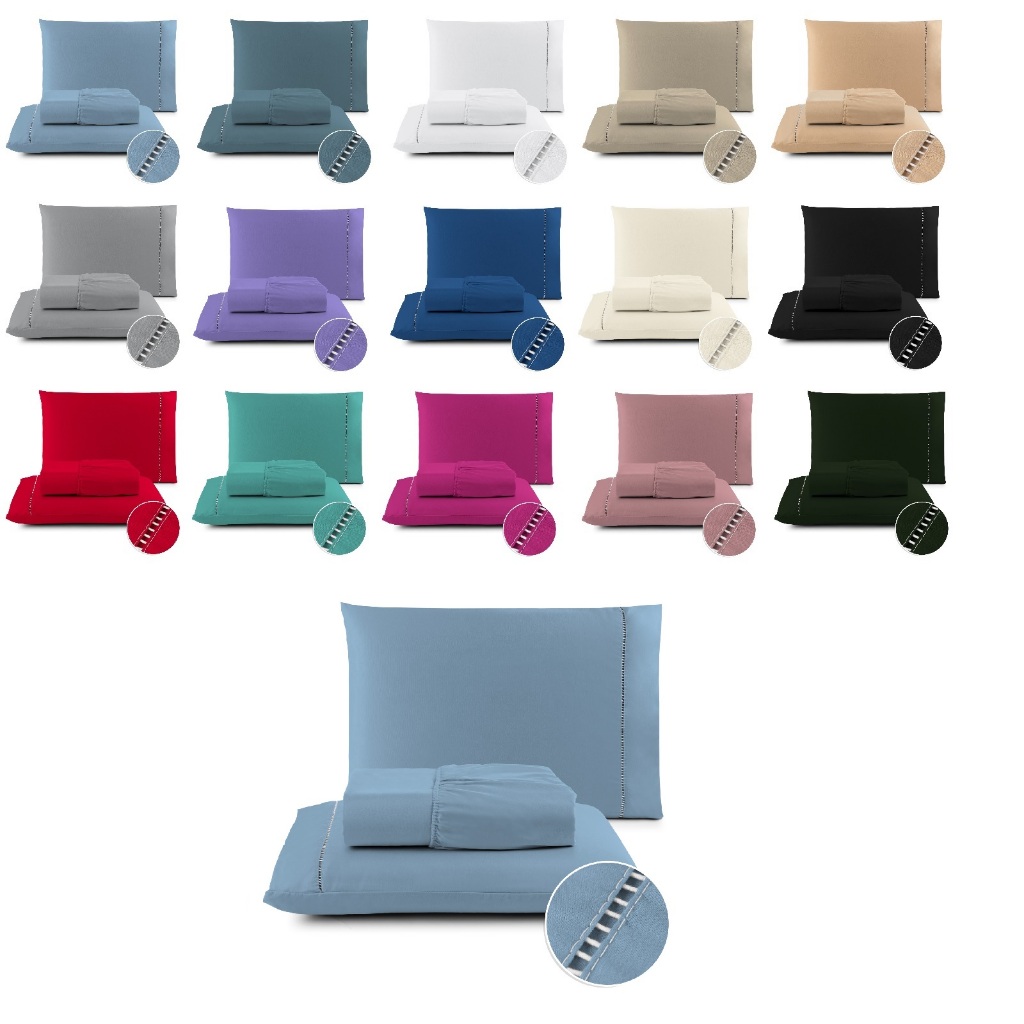 Kit Lencol Casal Queen Extra Macio 400 Fios Micropercal Com Ponto Palito