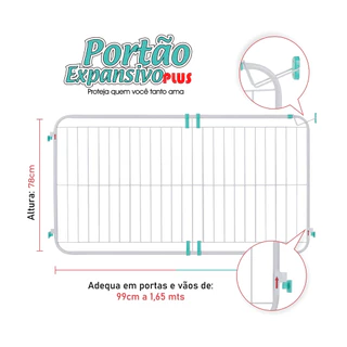 Portão Expansivo PLUS 99cm a 165 Cm PetÚtil Proteção Pet Cachorro ou Criança Kids em Oferta na Shopee