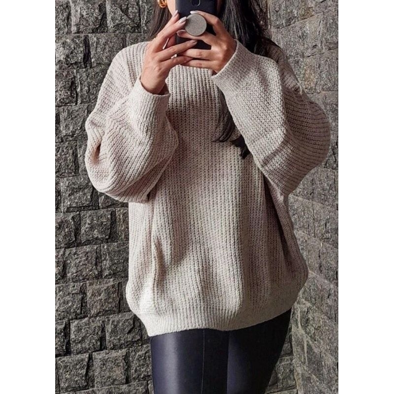 Blusa De Frio Feminina Em Tricot Mousse Oversized | Shopee Brasil