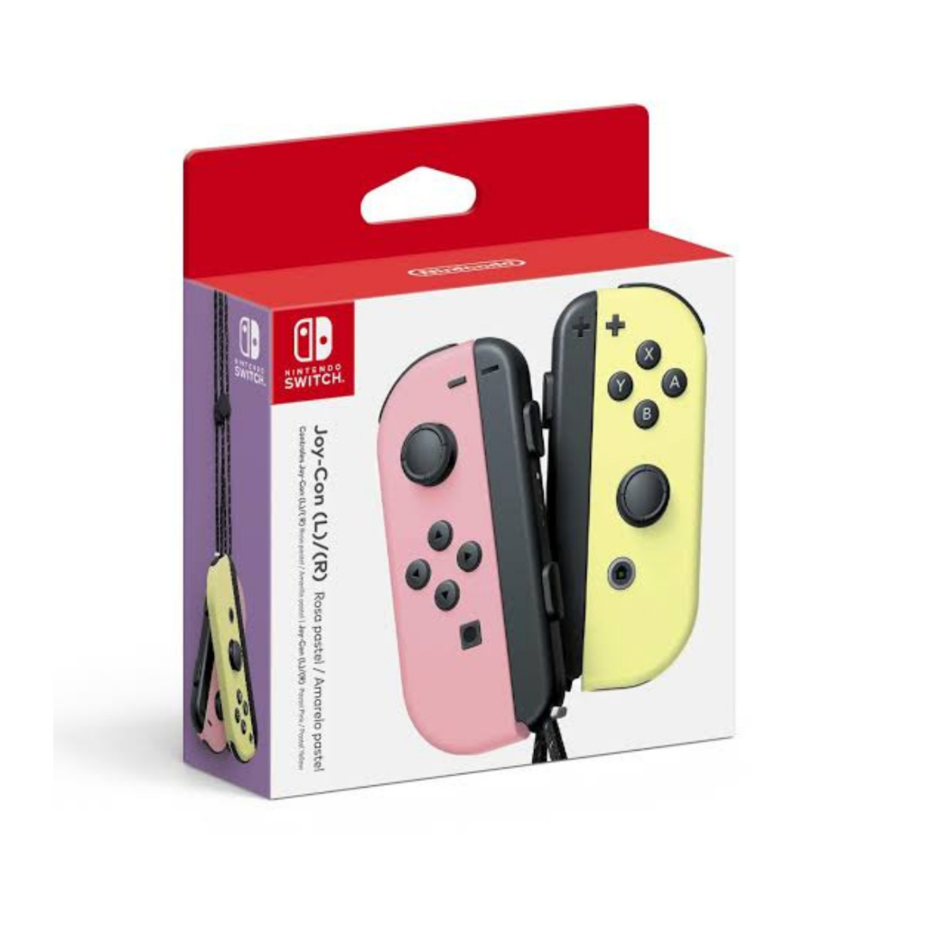 Controle Nintendo Switch Joy-Con Rosa e Amarelo Tons Pastéis Original ...