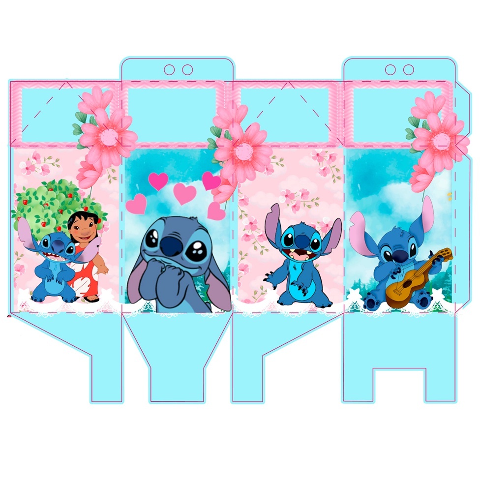 Caixinha Milk Stitch e Angel Azul e Rosa para Festa Personalizada ...