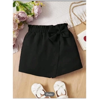 Short Saia Infantil Alfaiataria Moda Blogueirinha Cintura com Elástico Roupa Infantil Menina Mini Diva