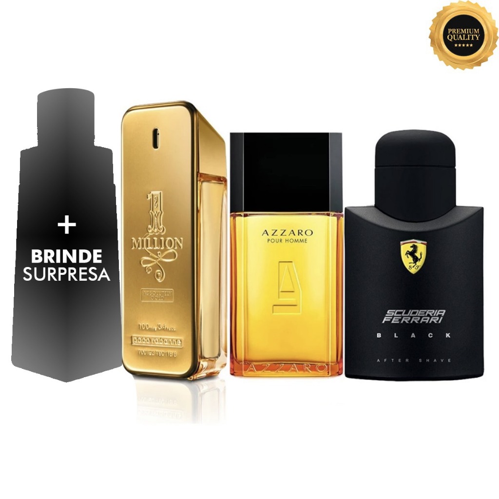 KIT 4 PERFUME MASCULINO IMPORTADO FRAGANCIA CONCENTRADA OTIMA FIXAÇÃO REFIL EM SPRAY