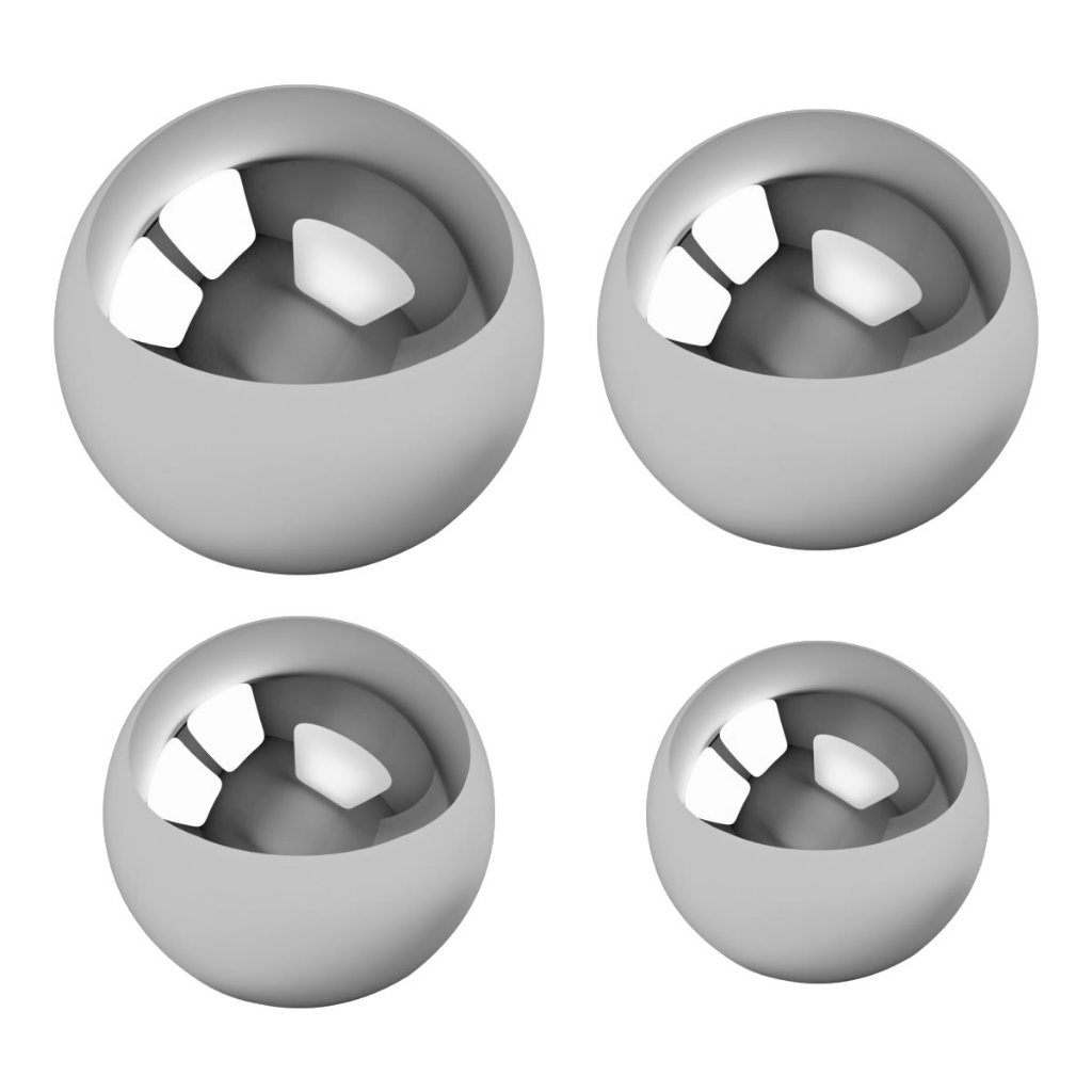 Kit Esfera Bolinha De Aço 20 unidades sendo 5 de cada tamanho, 4mm, 5mm, 6mm e 8mm