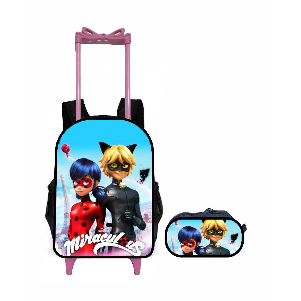 Kit escolar Lady Bug mochila + estojo miraculos | Shopee Brasil