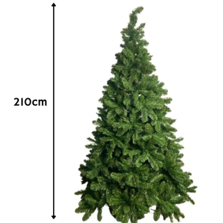 Árvore de natal verde tradicional pinheiro tamanho 210cm de altura com 600 galhos com suporte de ferro