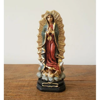 Linda Imagem Nossa Senhora de Guadalupe em Gesso 21 cm Rica em Detalhes na Pintura - Padre Reginaldo Manzotti