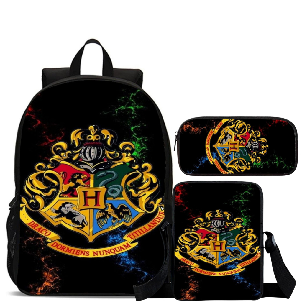 Mochila Infantil Hogwarts Kit com Lancheira e Estojo Harry Potter ...