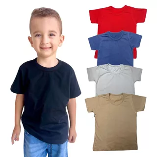 Camisa Meia Malha Manga Curta menino Infantil 1/2/3/4/6/8/10