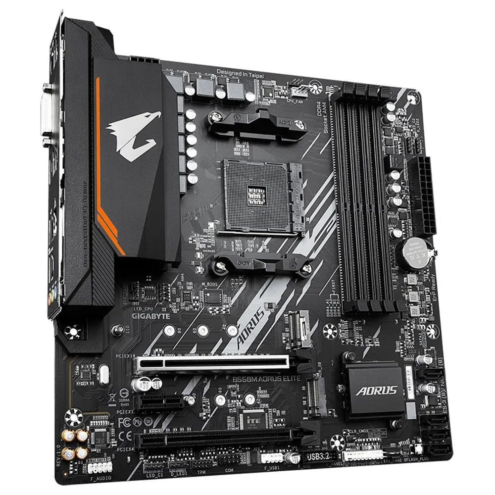 Kit AMD Ryzen 7 5700X, B550M- Aorus Elite, Memória DDR4 32GB