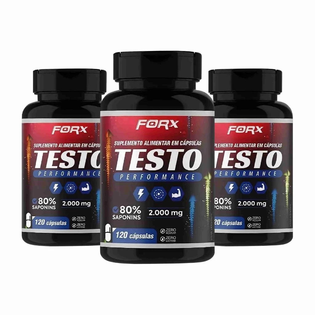 KIT 03 TESTO 120 cápsulas 2000mg 80% Trib + Maca + Ginseng | Shopee Brasil