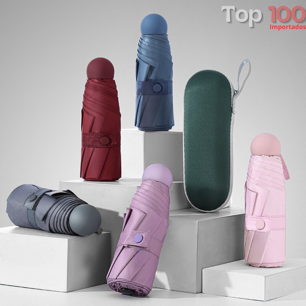 Guarda-chuva Mini Cápsula Portátil Ultraleve Proteção UV Blackout / SZJ-041