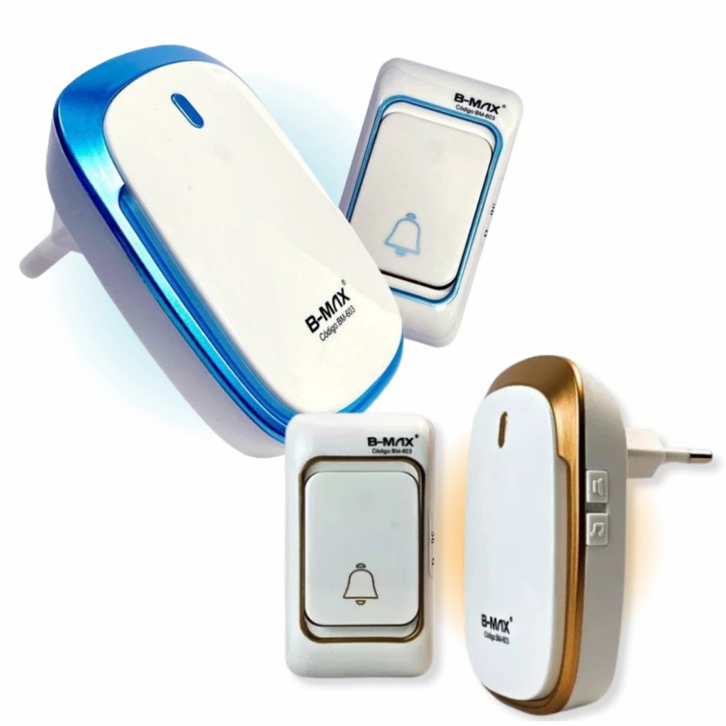 Campainha externa sem fio, alcance de até 100M, Platina, Ouro, Azul