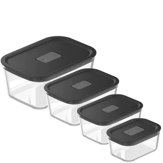 Pote De Vidro Hermético Marmita De Vidro Com Tampa Cor Preta Vasilha Fresh Lock Ou