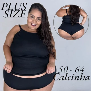 Kit 3 Calcinha Plus Size Frente Dupla Cós Alto Lingerie Cintura Alta Delírios Moda Íntima