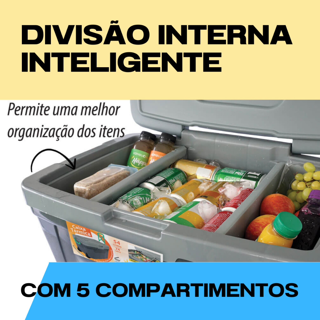 Cooler Térmico Grande 54L Caixa Térmica Com Rodas CROSS Alça Trava
