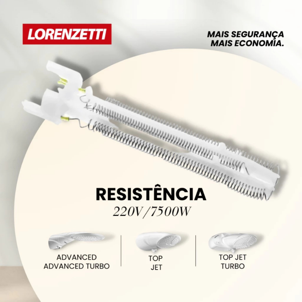 Resistência Advanced Top Jet Chuveiro Lorenzetti 220V (7500W) | Shopee ...