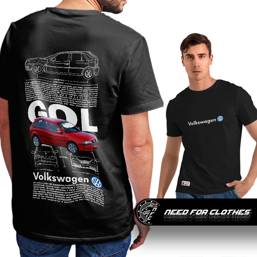 Camiseta Volkswagen Gol G3, Terceira Geração, Clássico Nacional, Algodão