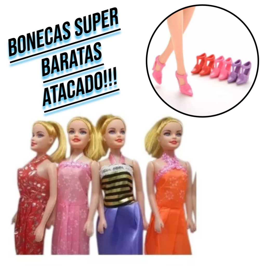 Boneca Barbie Ken Barbie Barato Kit Com 25 Bonecas Baratas