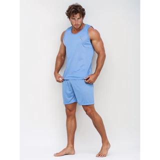 Pijama Masculino Regata De verão Curto de dormir confotável Com Short Calor Homem Conjunto Macio em Oferta na Shopee
