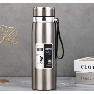 Garrafa 800/1000ml Aço Inoxidável Térmico Com Infusão De Capuz Prateado Effeclog Alça