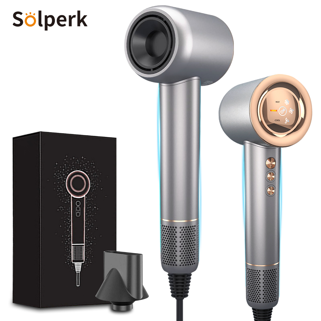 SOLPERK Secador de Cabelo 2 em 1 de Alta Velocidade com 120.000 RPM e Tecnologia de Motor Brushless