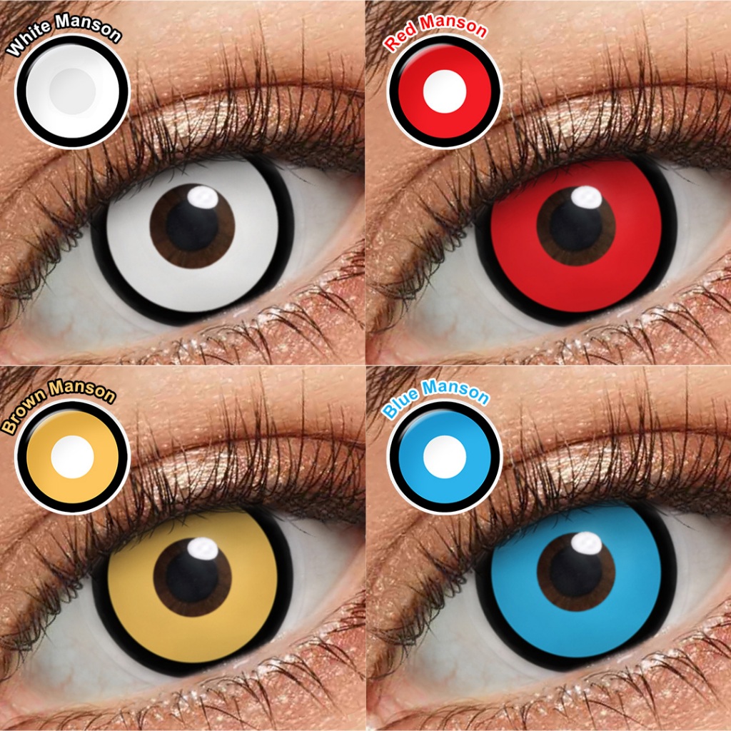 Pseyeche Lente De Contato 14mm Manson Contact Lenses 1 Par Cosplay de Halloween Envio de São Paulo