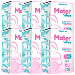Combo 6 Mater Vitam 60 cápsulas – Total 360 cápsulas - Multivitamínico Gestante Lactante Mamãe em Oferta na Shopee