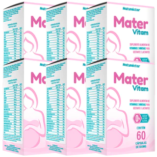 Combo 6 Mater Vitam 60 cápsulas – Total 360 cápsulas - Multivitamínico Gestante Lactante Mamãe em Oferta na Shopee