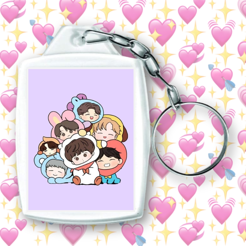 Chaveiros BTS frente e verso - 3x4 em acrílico e papel fotográfico