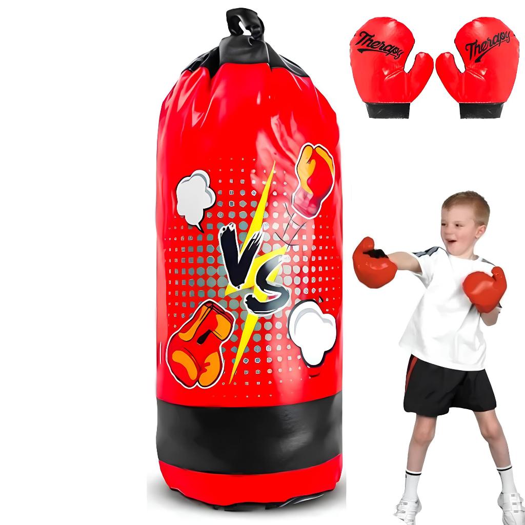 KIT Saco de Pancada Boxe com Luvas Infantil Boxe Infantil Criança ...