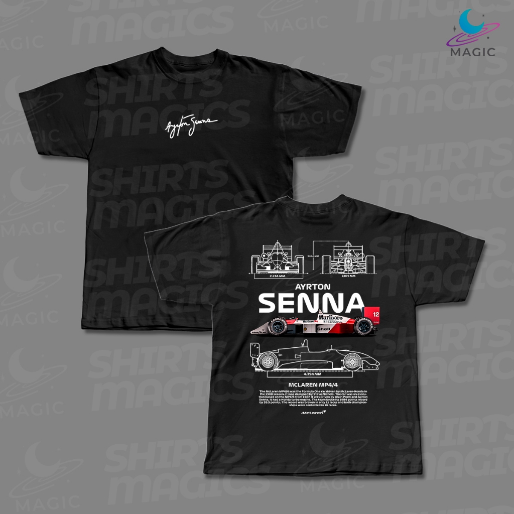 Camiseta Blueprint Senna McLaren MP4/4 100% Algodão