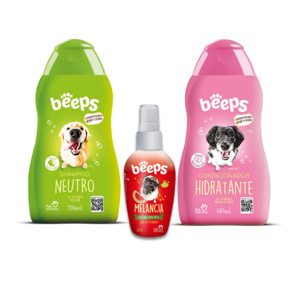 Kit Shampoo Beeps Neutro 500ml Beeps Condicionador Hidratante 480ml ...