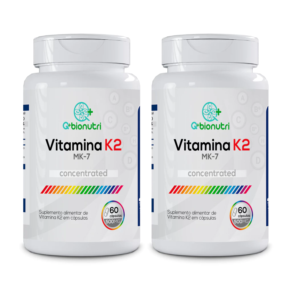 Kit 2x Vitamina K2 500mg 60 Capsulas - Q+Bionutri