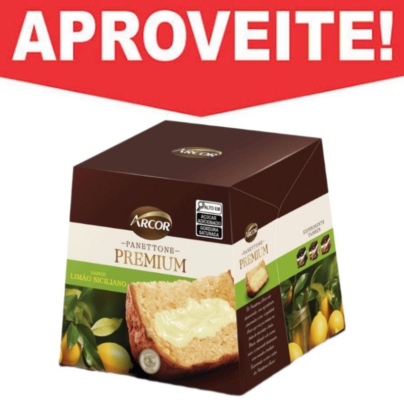 PANETTONE ARCOR PREMIUM SABOR LIMÃO SICILIANO 430g
