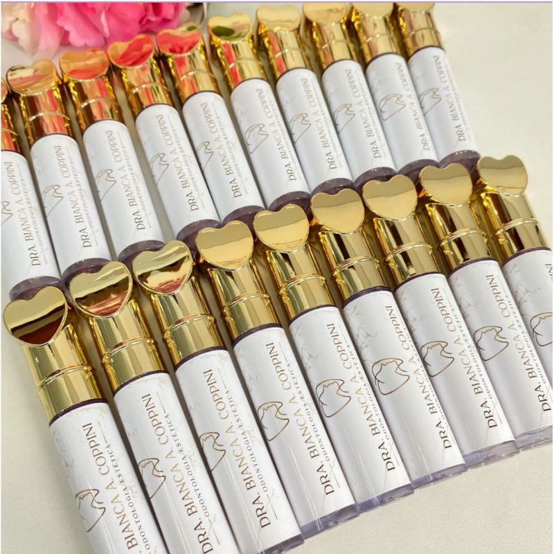 Lip Gloss Labial Gold Personalizado com Logo Mimo para Clientes ...