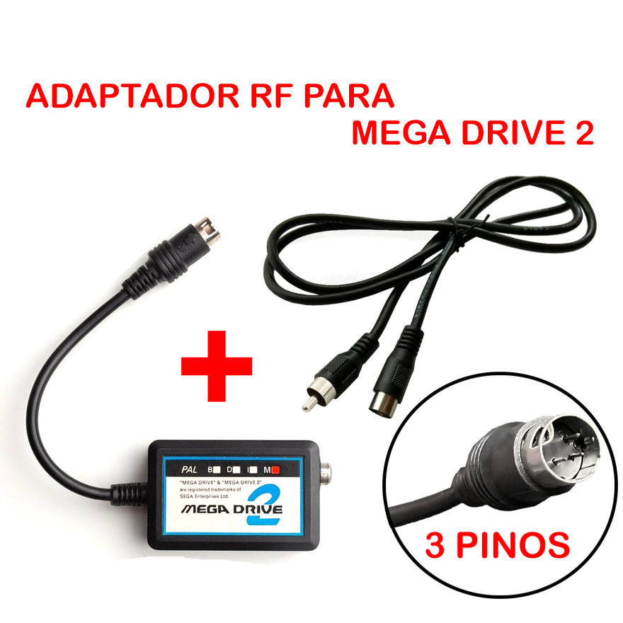 ADAPTADOR RF PARA MEGA DRIVE 1/2 (3 PINOS) + CABO RF | Shopee Brasil
