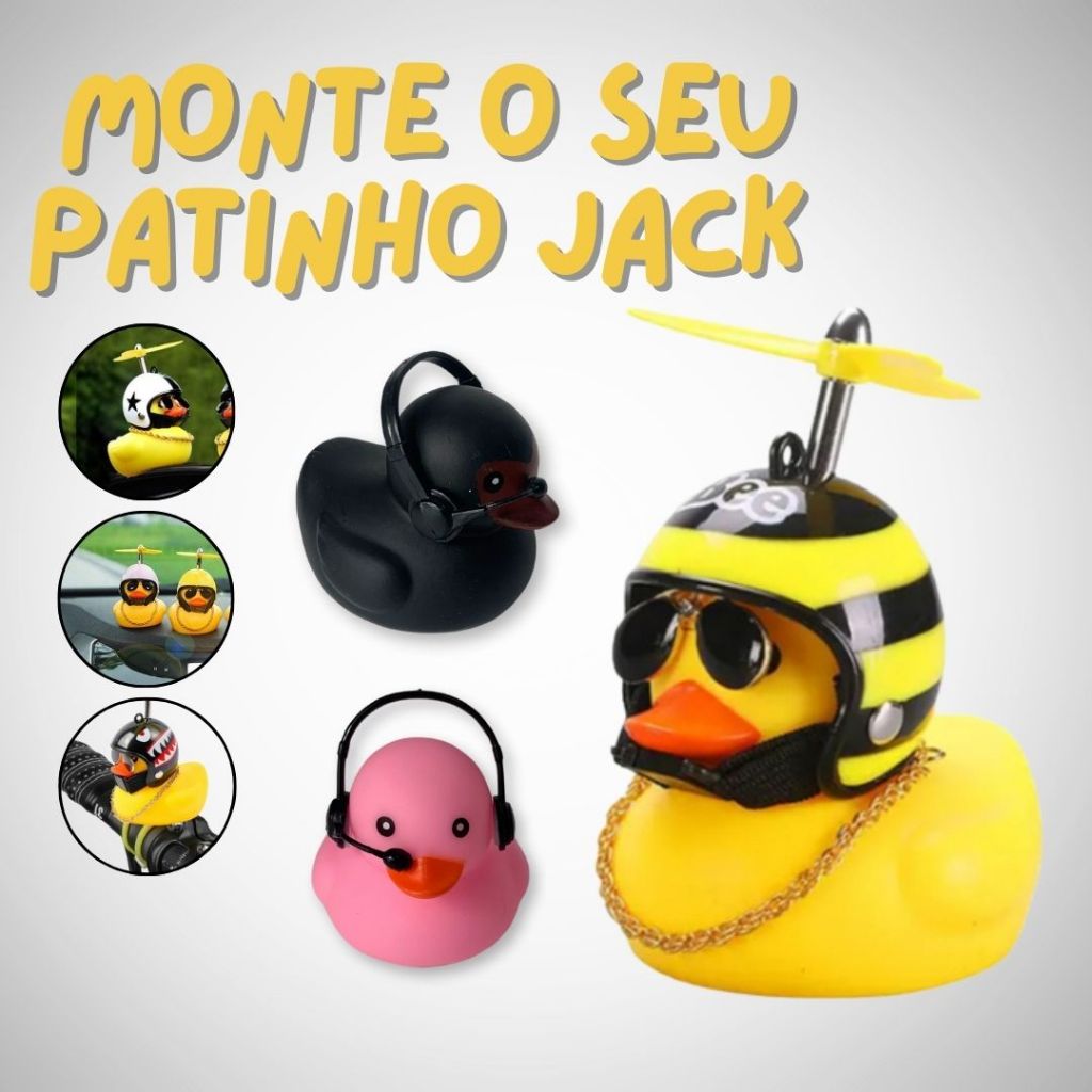 Patinho Jack da Zueira Com Led Pato de Borracha Decora Bike Moto Guidão ...