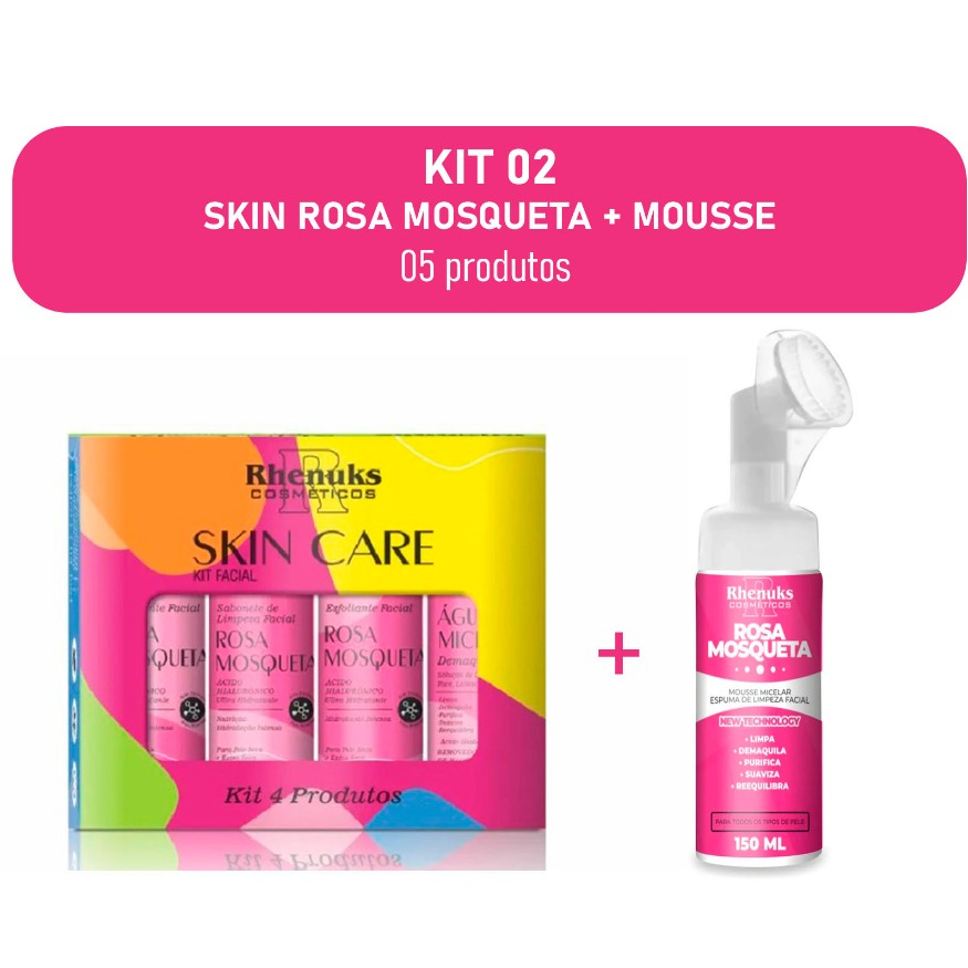 Kit Skin Care Tratamento Facial Rosa Mosqueta - Rhenuks | Shopee