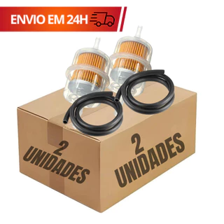 Kit 2 Filtro Combustível Gasolina Motos Carburadas + Mangueira Universal Cg Titan Fan 125 150 Ybr em Oferta na Shopee