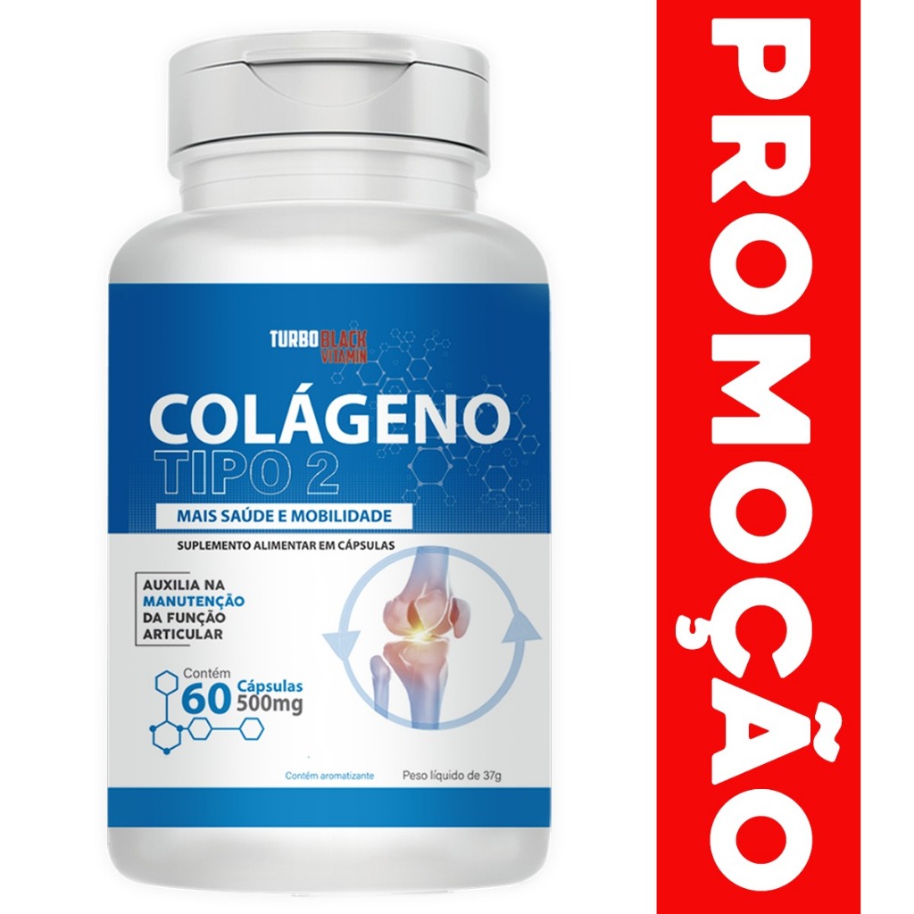 Colágeno Tipo 2 Turbo Black 40 mg Fórmula Premium para Artrite Artrose ...