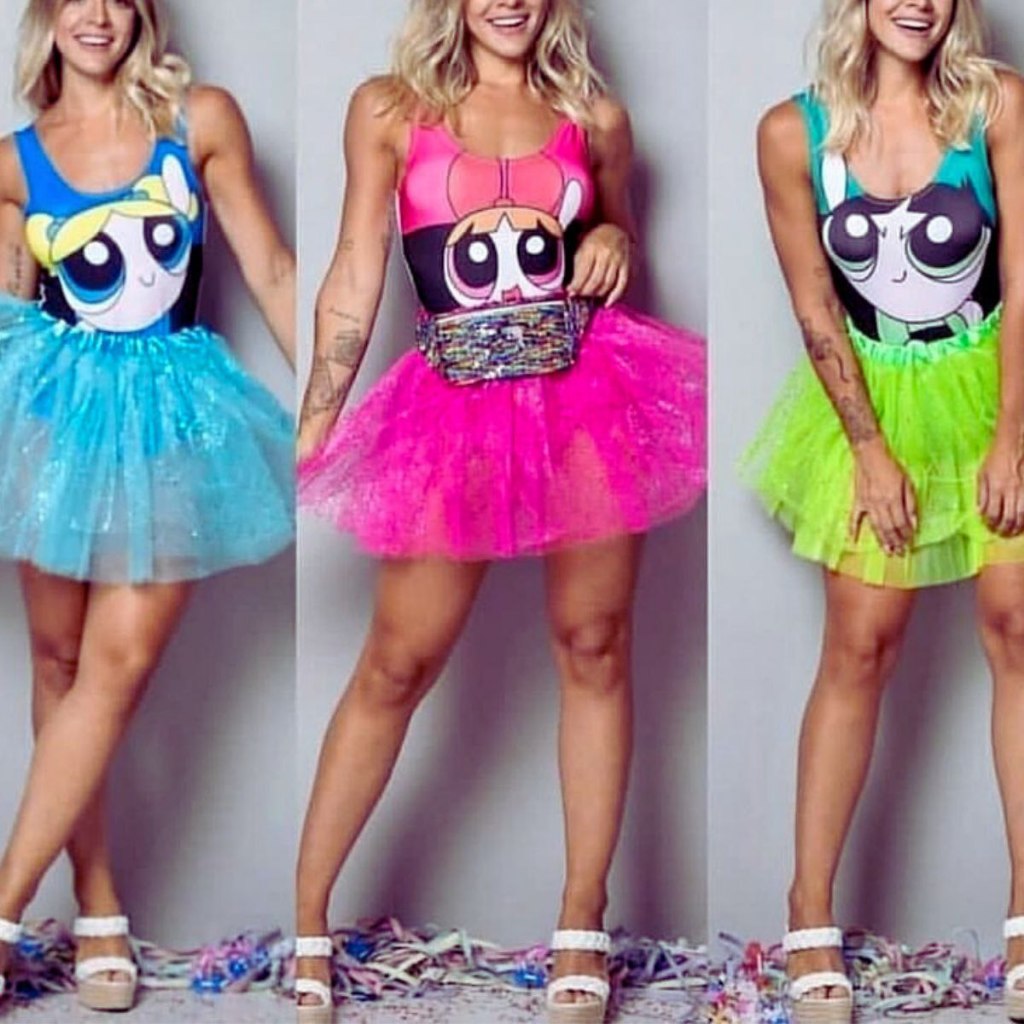 Kit Body Saia Meninas Super Poderosas Fantasia Carnaval - Technical View