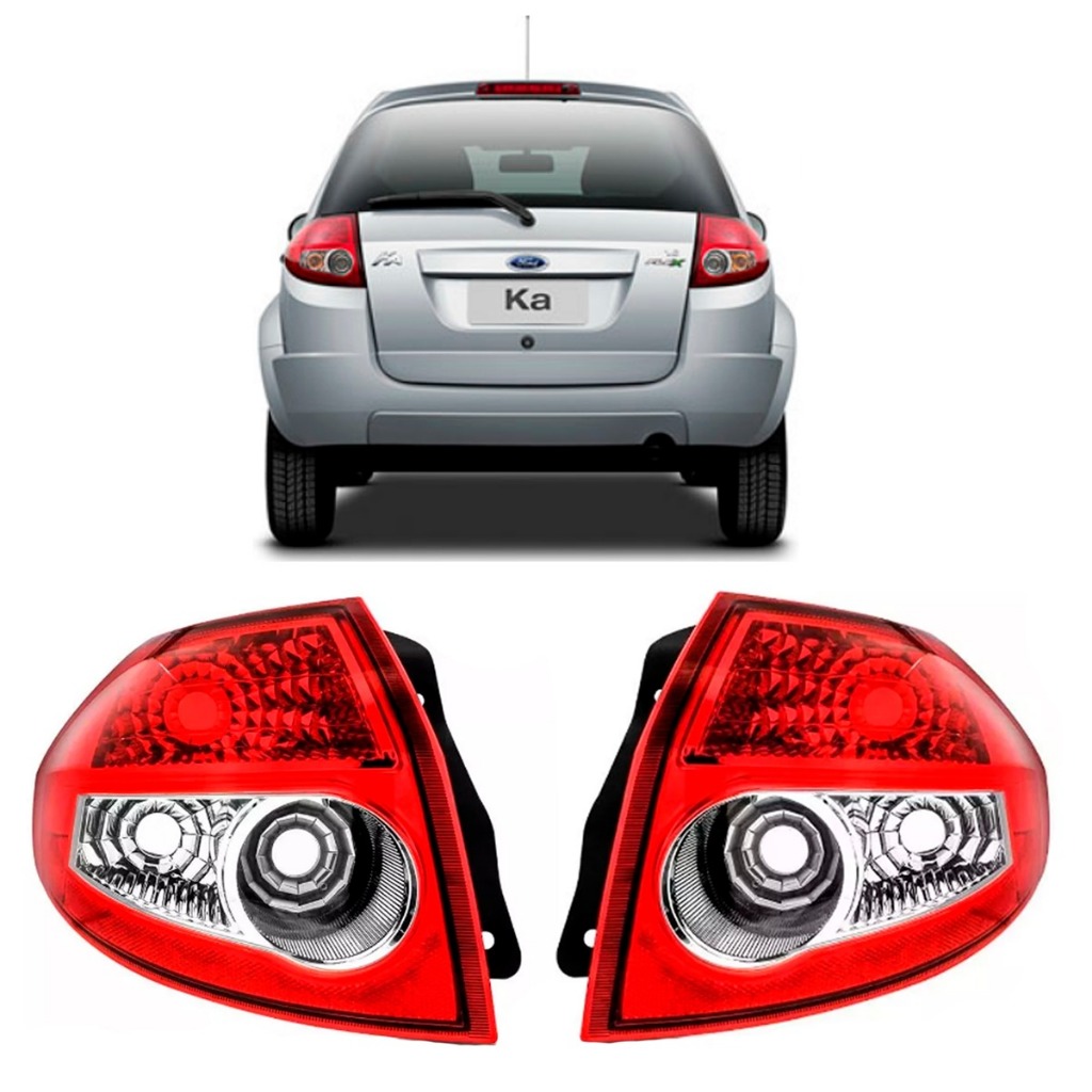 Par Lanterna Traseira Ford Ka Hatch 2008 2009 2010 2011 2012 Bicolor ...