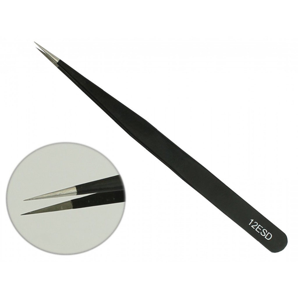 PINÇA DE PRECISÃO PONTA FINA ESD12 12ESD | Shopee Brasil